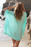 Solaya Boho Chic coverup med V-hals og flagrende ærmer