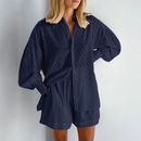 Dame sæt med puff-ærmer og shorts