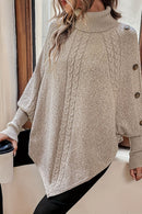 Viola hyggelig poncho-trøje med rullekrave og elegante