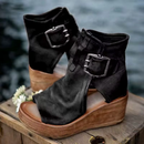 Dame plateausandaler med peep toe