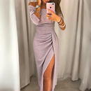 Zella - Off-shoulder høj talje festkjole