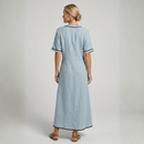 Dame V-Hals Maxi Kjole med Twist Front