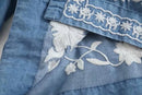 BlossomCharm - Boho broderet denimjakke til kvinder