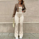 Angela - Stropløs jumpsuit med rygløs design og slim fit