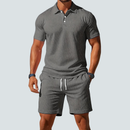 Mænds 2-dels Polo T-shirt og Shorts Sæt