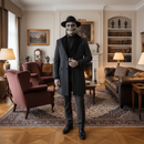 Realistisk Skeletmaske med Hat til Halloween