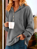 ClassicCharm - Langærmet vintage sweatshirt med knapper
