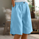 Kvindelige knælange shorts med elastisk talje