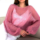 Lana – Oversized V-hals sweater med ballonærmer