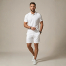 Herre 2-delt Polo Shirt og Drawstring Shorts Sæt