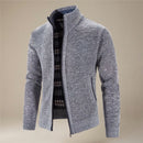 Langærmet cardigan med lynlås i slim fit
