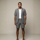 Mænds Plaid Blazer og Shorts Sæt