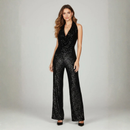 Damer Sequin Jumpsuit med Halterneck