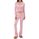 Selene – Cropped hættelynlåstop + slim fit bukser sæt