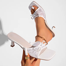 Dame slip-on-sandaler med firkantet tå