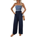 Monika - Stribet jumpsuit med høj talje og brede ben