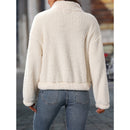 Elegant Amaya pullover med halv lynlås, lange ærmer og