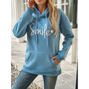 Angela oversized hættetrøje med Smile-grafik og afslappet