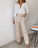Elena - Dame bukser med elegant printdesign