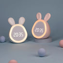 BunnyGlow - Sødt Kaninvækkeur Med Justerbart Natlys