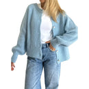Sorella - Dame oversized cardigan med knapper og lange ærmer