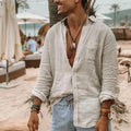 James - Herre button-down skjorte med krøllet tekstur