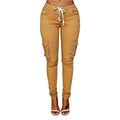 Violette cargobukser med slim fit