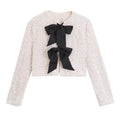 Anaya elegant cropped top med lange ærmer og sløjfedetaljer