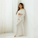 Dame graviditetsmaxikjole med off-shoulder