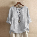 Dame Oversized Bluse med Motiveret Print