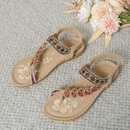 Dame flade sandaler med T-rem