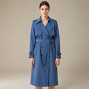 Dames Trenchcoat med Notched Krave og Bælte i Taljen