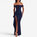Dame Off-Shoulder Slim Maxi Kjole
