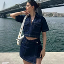 Dame todelt outfitsæt med V-hals top