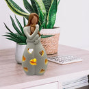 LumiAmor - ELED lysholder med mor-datter statue