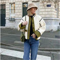 Isabella - Dame kort vatteret jakke med colour blocking