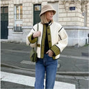 Isabella - Dame kort vatteret jakke med colour blocking