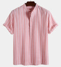 Theo - Herre stribet skjorte med button-down krave