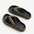 Dame slippers med leopardmønster