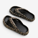 Dame slippers med leopardmønster