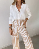 Elena - Dame bukser med elegant printdesign