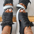 Alexa - Sandaler med åben tå, kilehæl og sneakerdesign
