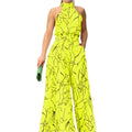 Eleni - Dame jumpsuit med bredde ben & print