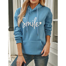Angela oversized hættetrøje med Smile-grafik og afslappet