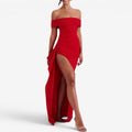 Dame Off-Shoulder Slim Maxi Kjole