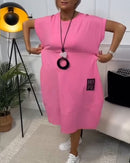 Faye - Casual ærmeløs kjole med stor sidelomme