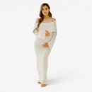 Dame graviditetsmaxikjole med off-shoulder