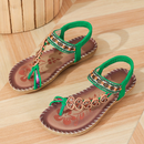Dame flade sandaler med T-rem