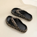 Dame slippers med leopardmønster