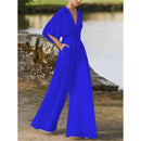 Amy jumpsuit med vide ben og V-hals